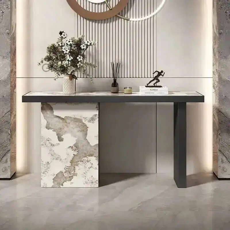 Table Luxury Aesthetic Style Decoration Entryways European Elegant Console Tables Easy Pack Konsolentisch Living Room Furniture
