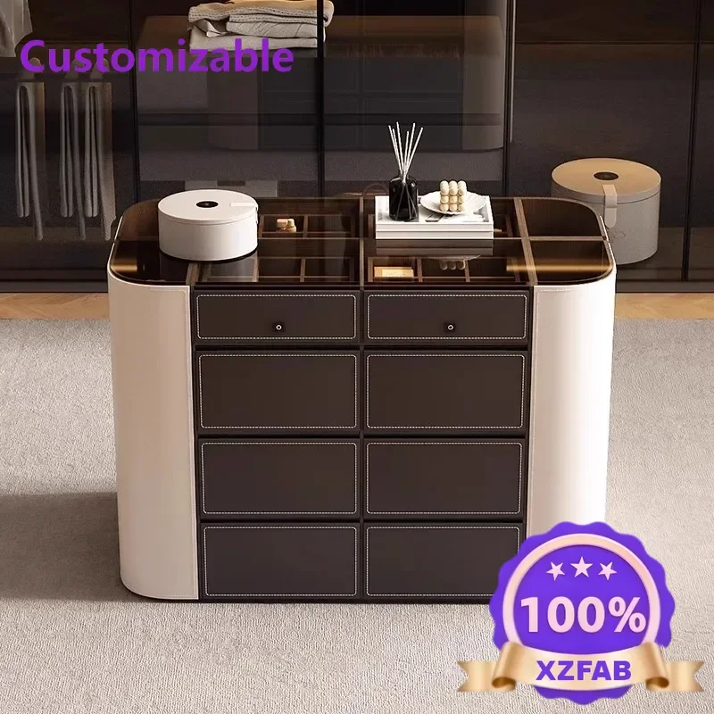 Factory Direct 2026 Italian light luxury cloakroom Nakajima counter simple modern double-sided curved jewelry cabinet bedroom st
