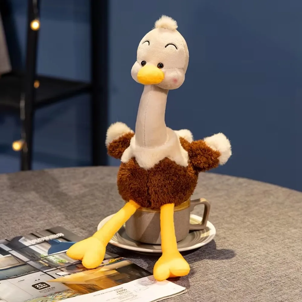 

Мягкая плюшевая игрушка-попугай-птица страус, 25 см, милый длинноногий страус, плюшевая кукла-страус, украшение