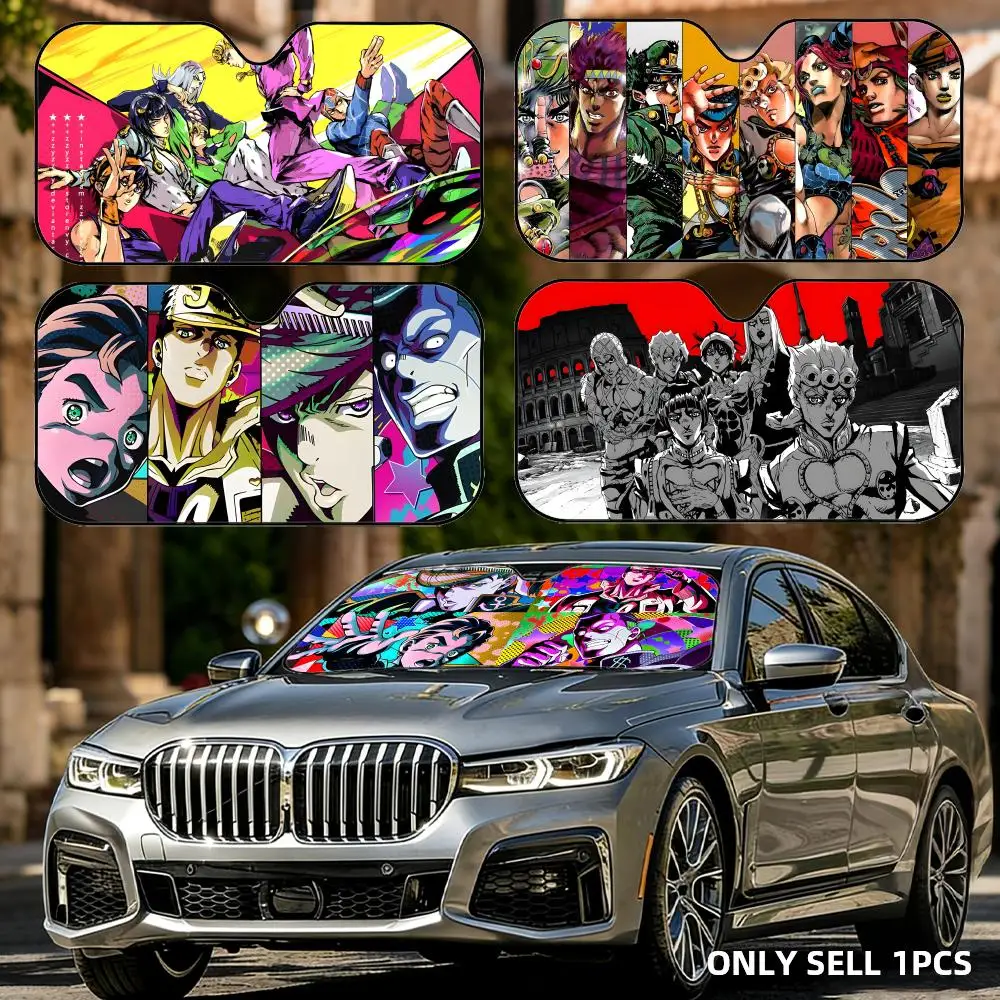 J-JoJo's Bizarre Adventure Sun Visor Foldable Aluminum Foil Car Windshield Sun Shade - UV Protection & Heat Insulation Visor