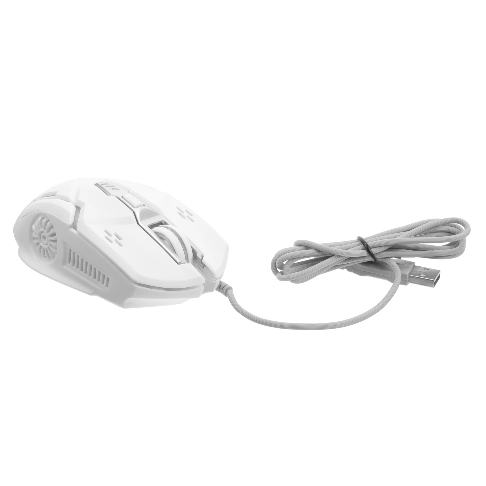 

Silent Mouse Usb Wired Gaming Computer Mechanical Cord White Plastic Quiet Six Keys LED RGB Long Life Durability