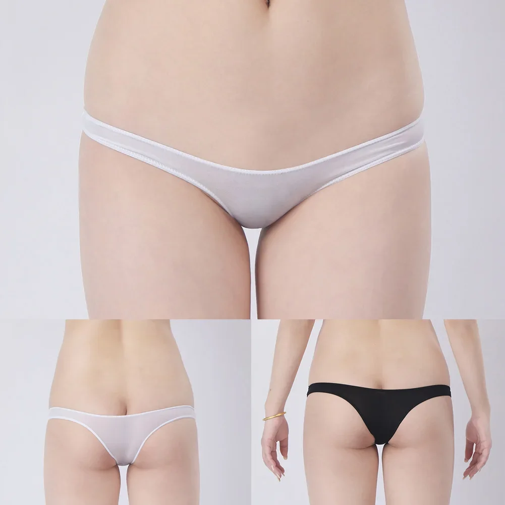 

For Home Use See-through Underwear Low Waist Briefs Home Comfort White See Through Sexy Panties All Seasons Wear