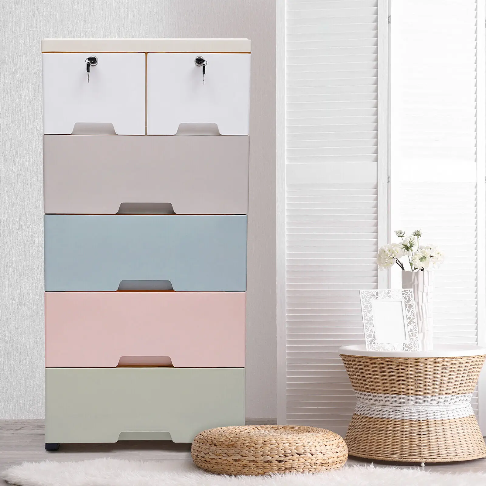 

Multi-Layer Assembled Baby Wardrobe Storage Cabinet Plastic Bedroom Furniture