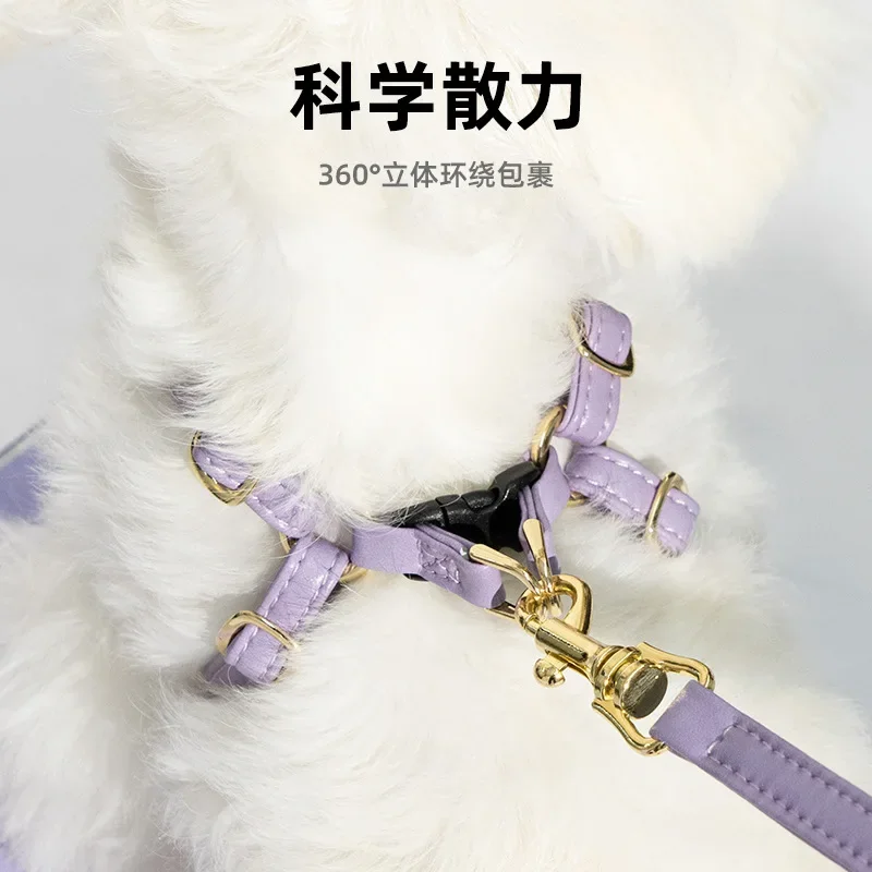 Small dog vest type leash dog chest strap anti-break when going out walking leash dog chain