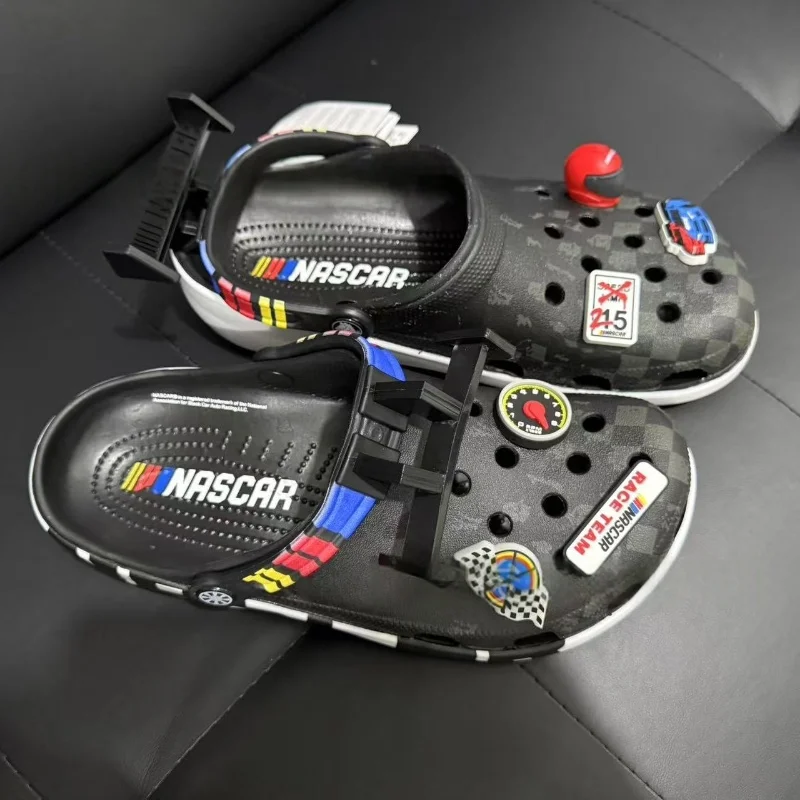 

Cute Cartoon Hole Sandals Race Car Slippers Boys Beach Casual Shoes Breathable Jelly Garden Hollow-Out Eva Beach Shoes
