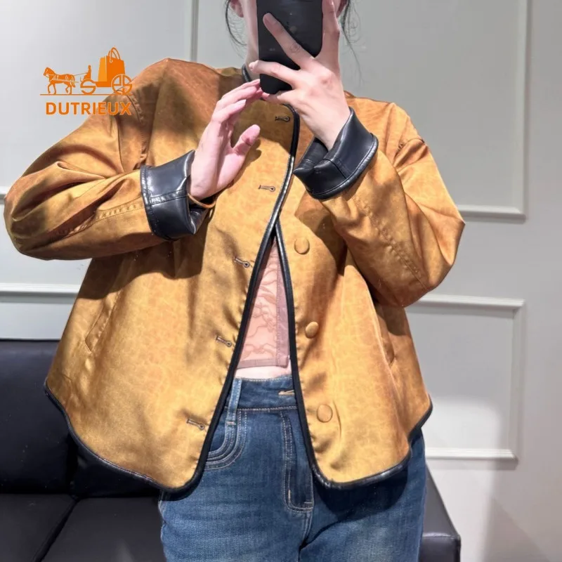 Winter and Autumn Women's Genuine Leather Jacket, 100% Sheepskin, Reversible Vacation Fashion Real Sheepskin Coat for Women