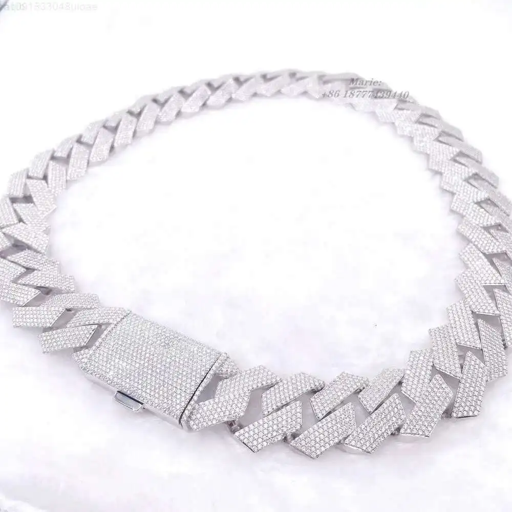 

28mm S925 with Five Row Vvs Moissanite Big Cuban Chain Necklace Cuban Link Chain Jewelry Necklace Cuban Link Chain Necklace