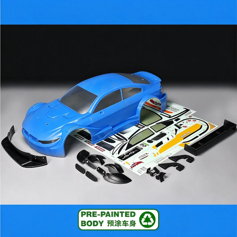 New KKPIT ZQR Suzaku 1/8 Remote Control Electric Drift Rally Car 4WD Flat Floor RV Frame RC Model Blue/Transparent Shell KRL RS