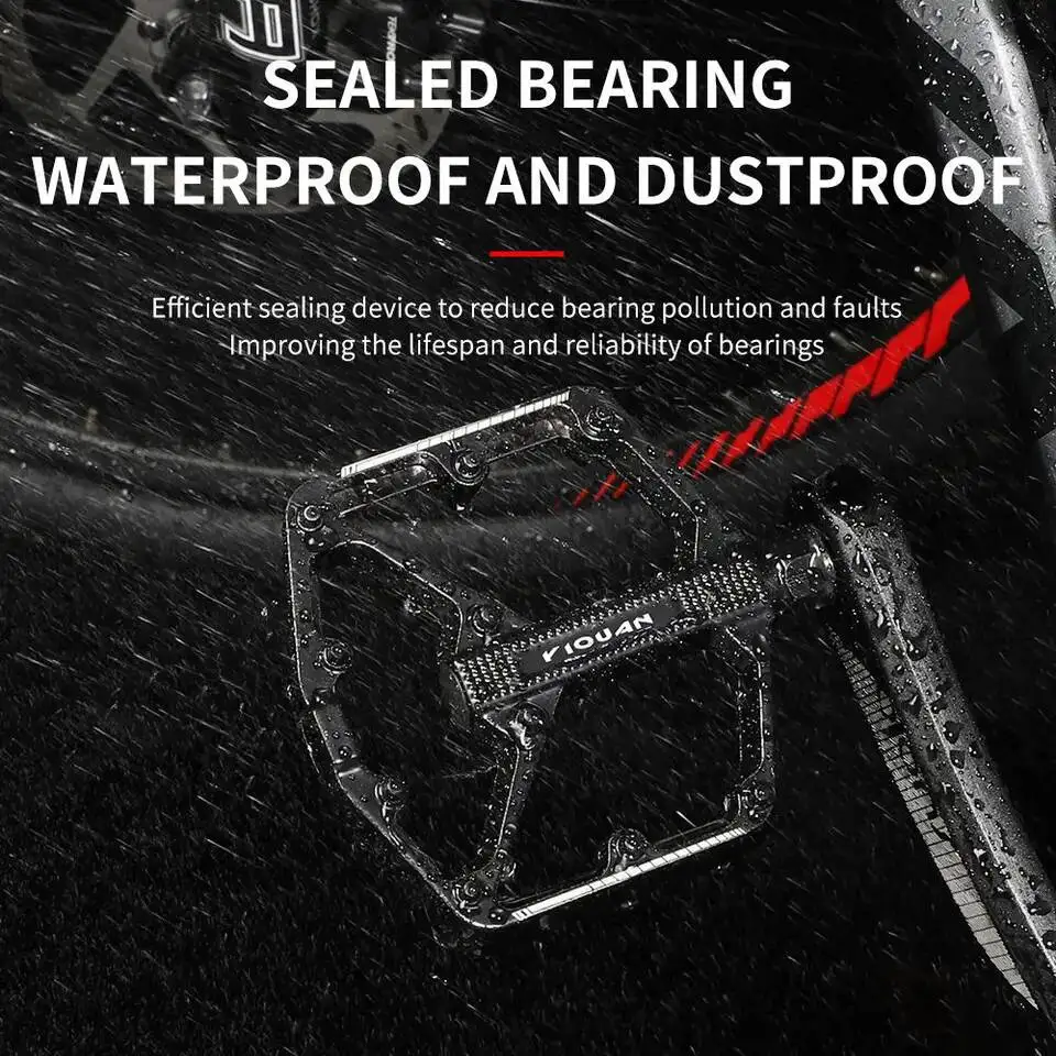 

ESLNF Bicycle Pedals Sealed DU Bearing Nonslip Mountain Road Cycling Aluminum Alloy Platform MTB Bike Pedal