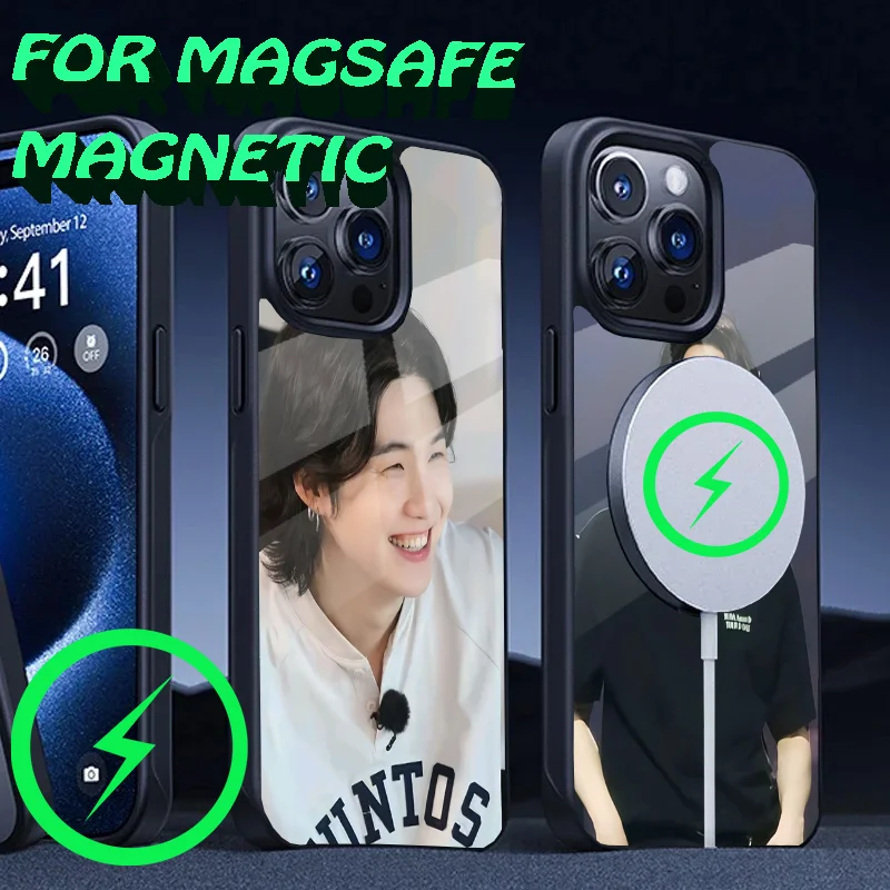 A-Agust D Yoongi S-Suga Phone Case For iPhone 16,15,14,13,12,11,Plus,Pro,Max Mini Magsafe Magnetic Wireless Charging