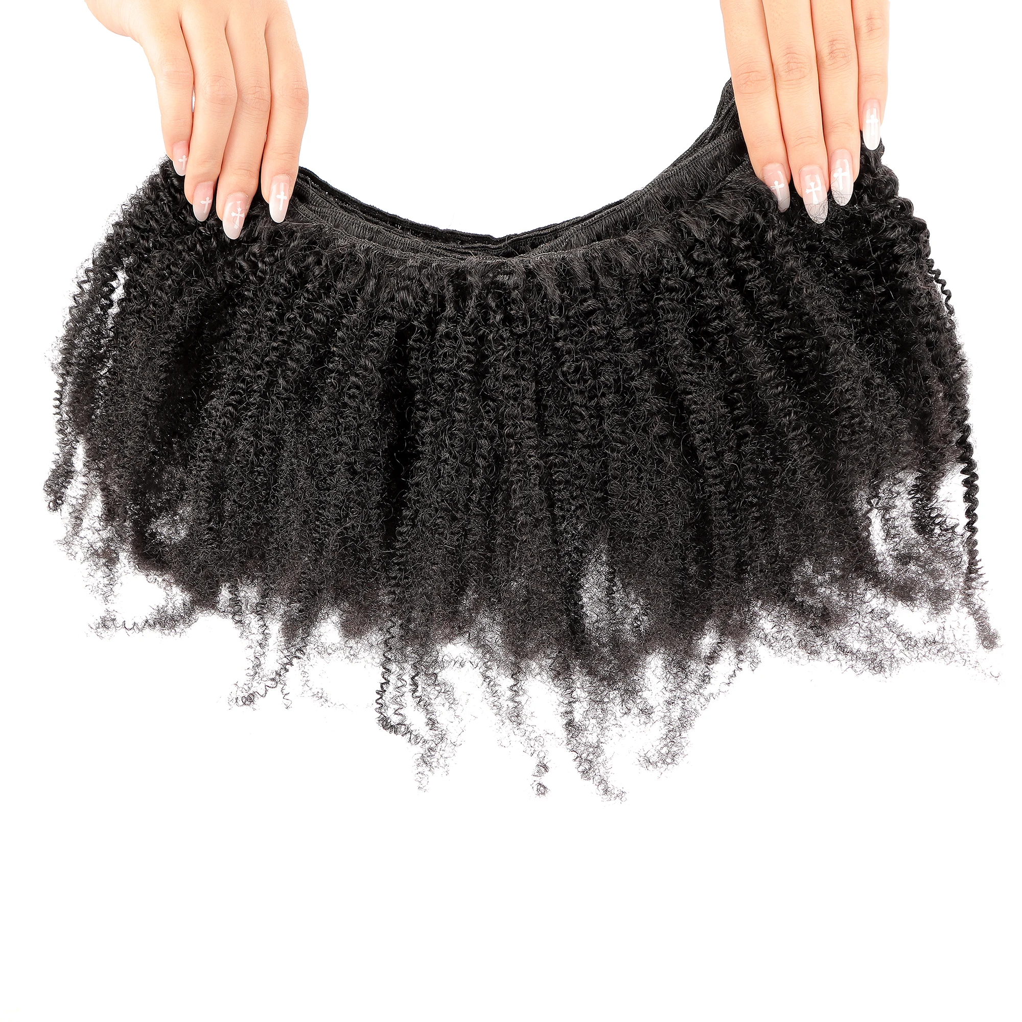 Orientfashion 4C Weft Virgin Remy Human Hair Bundles 4C Smallest Tight Curly Weave Weft Mongolian Curly Hair Weaving for woman