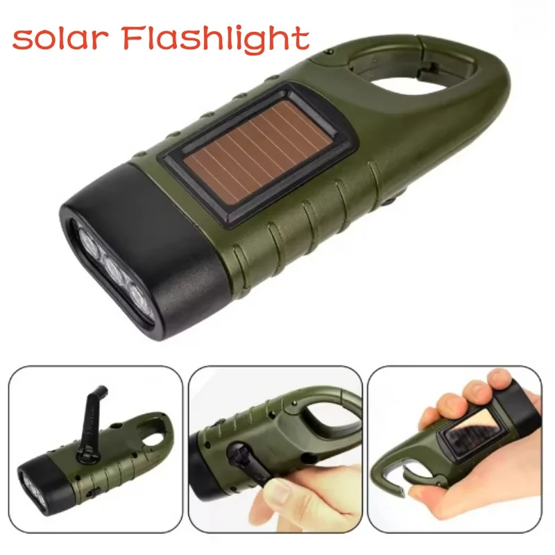 

Tent Light LED Flashlight Hand Crank Dynamo Torch Lantern Portable for Outdoor Camping Mountaineering Solar Power