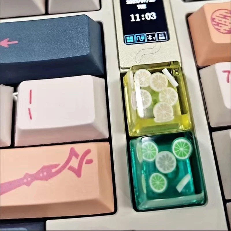 

Resin Keycap OEM Profile ESC Mechanical Keyboards Keycap Lemon Fruit Keycap For Game backlights Computer Keycaps 1PC