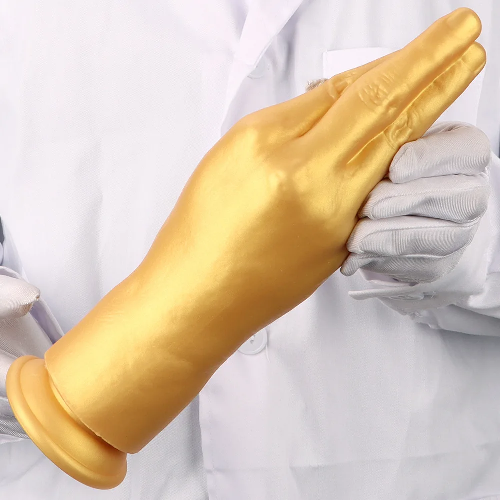 Golden Silicone Palm Anal plug Expand the anus