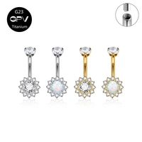G23 F136 Titanium Navel Ring Sunflower Sunflower ZC and OPPO Fashion Women's Umbilical Decoration Perforated Navel Nail