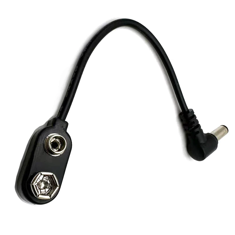 Effect Pedal 9V Battery Clip Converter Power Cable Snap Connector DC Power 5.5*2.1 Male 90° Right Angle Jack,Guitar Accessories - Image 3