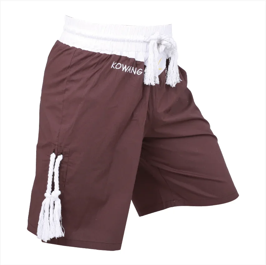 Brown ancient Thai boxing pants fighting pure cotton elastic loose and comfortable training clothes single