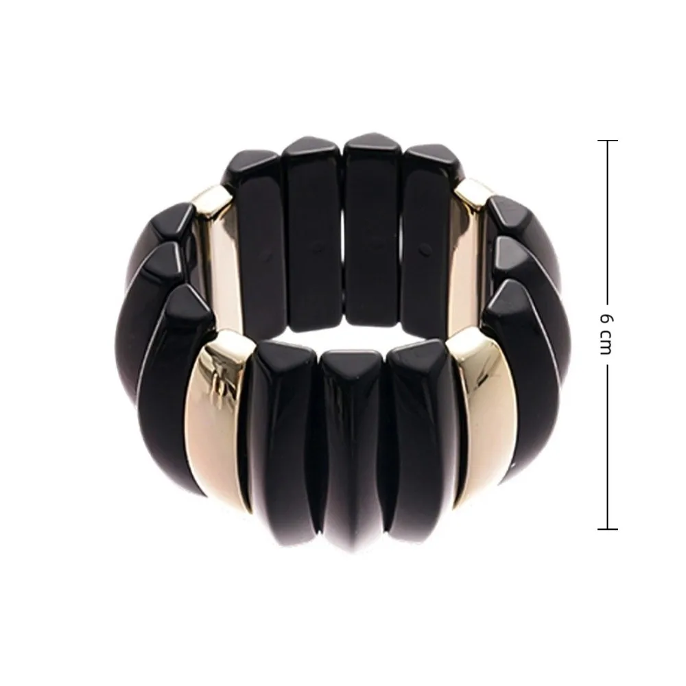 لطخة أساور مكتنزة مستطيلة مطرز المنسوجة سوار واسع متعدد مزيج اللون الاكريليك هندسية أساور النساء المجوهرات #6