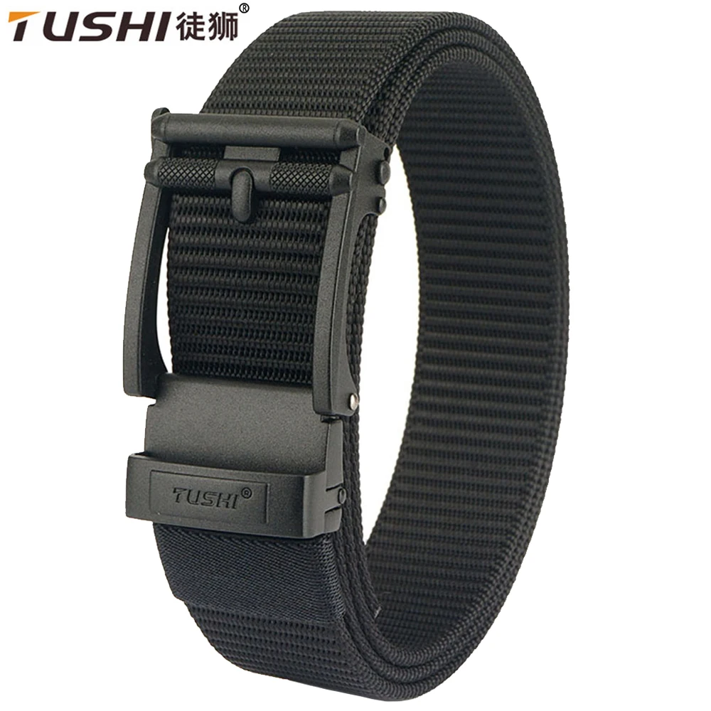 TUSHI Men's Belt Outdoor Multi Function Alloy Buckle Tactical Belt Canvas Nylon Belt Training Quick Hanging Belts Neutral Belt
