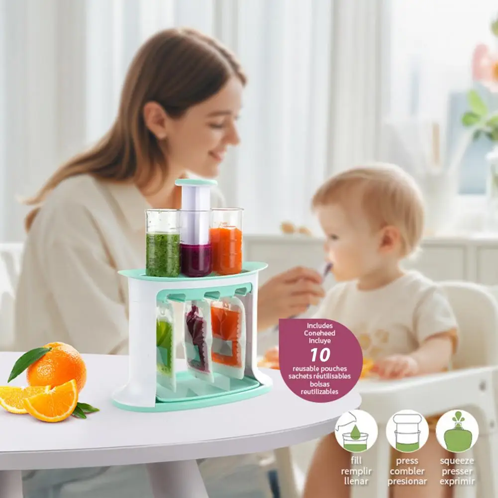 Visible Scale Portion Dispenser Fruit Puree Pouch Filler Baby Fruit Puree Filling Station with Portion Control Dispenser
