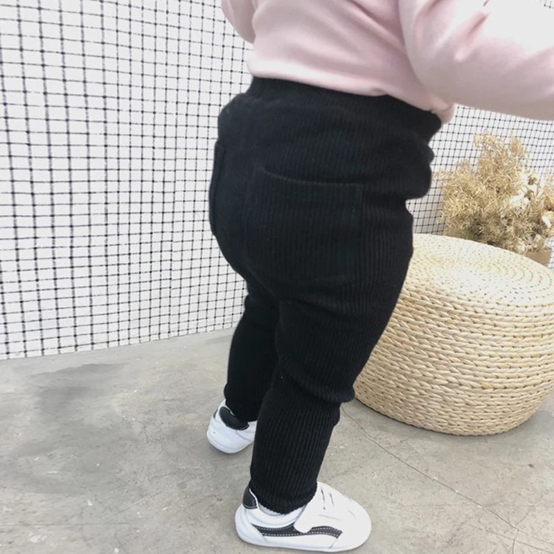 1-7T Baby Girl Leggings Cotton Tights 2024 Spring Autumn Kids Girls Pants School Black Long Trousers Children Pants Cute Legins