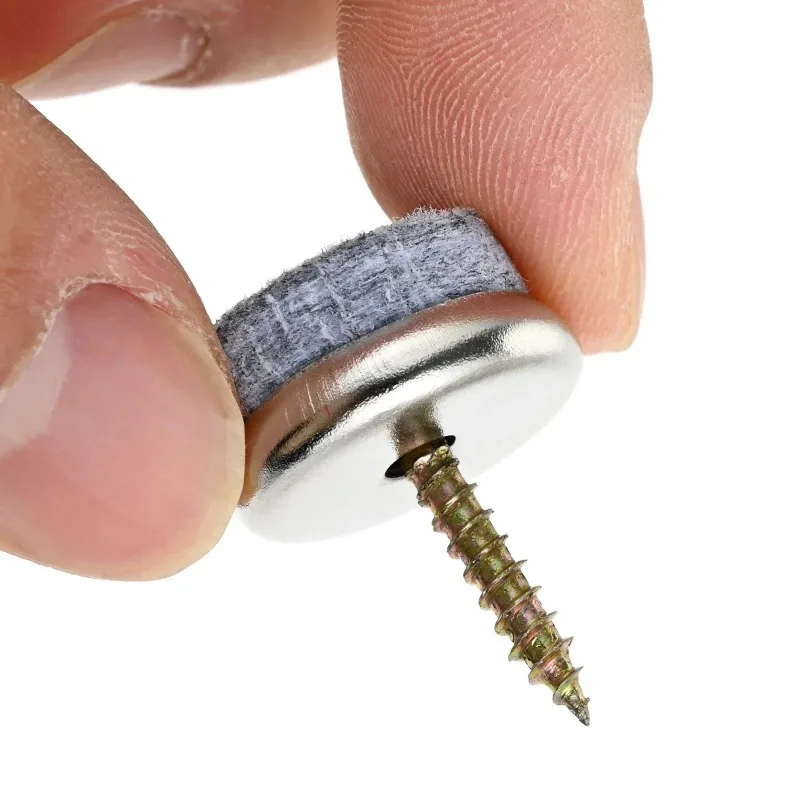 30pcs Felt Furniture Gliders Screws-on 18mm-28mm 0.7