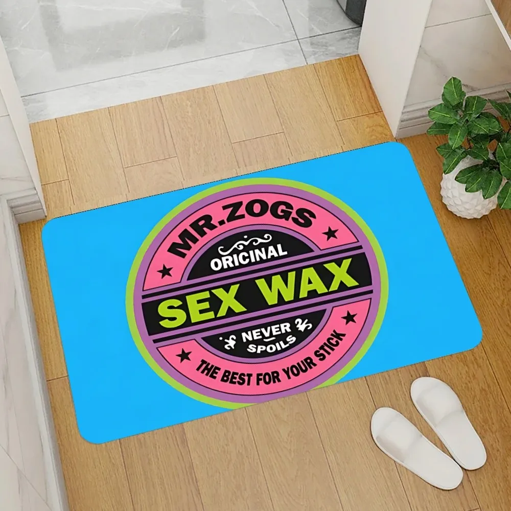 o-Mr Zogs Surfing Sex Wax Front Floor Mat Graphic Printed Flannel Doormats for Bathroom Kitchen Entrance Carpet Home Decor