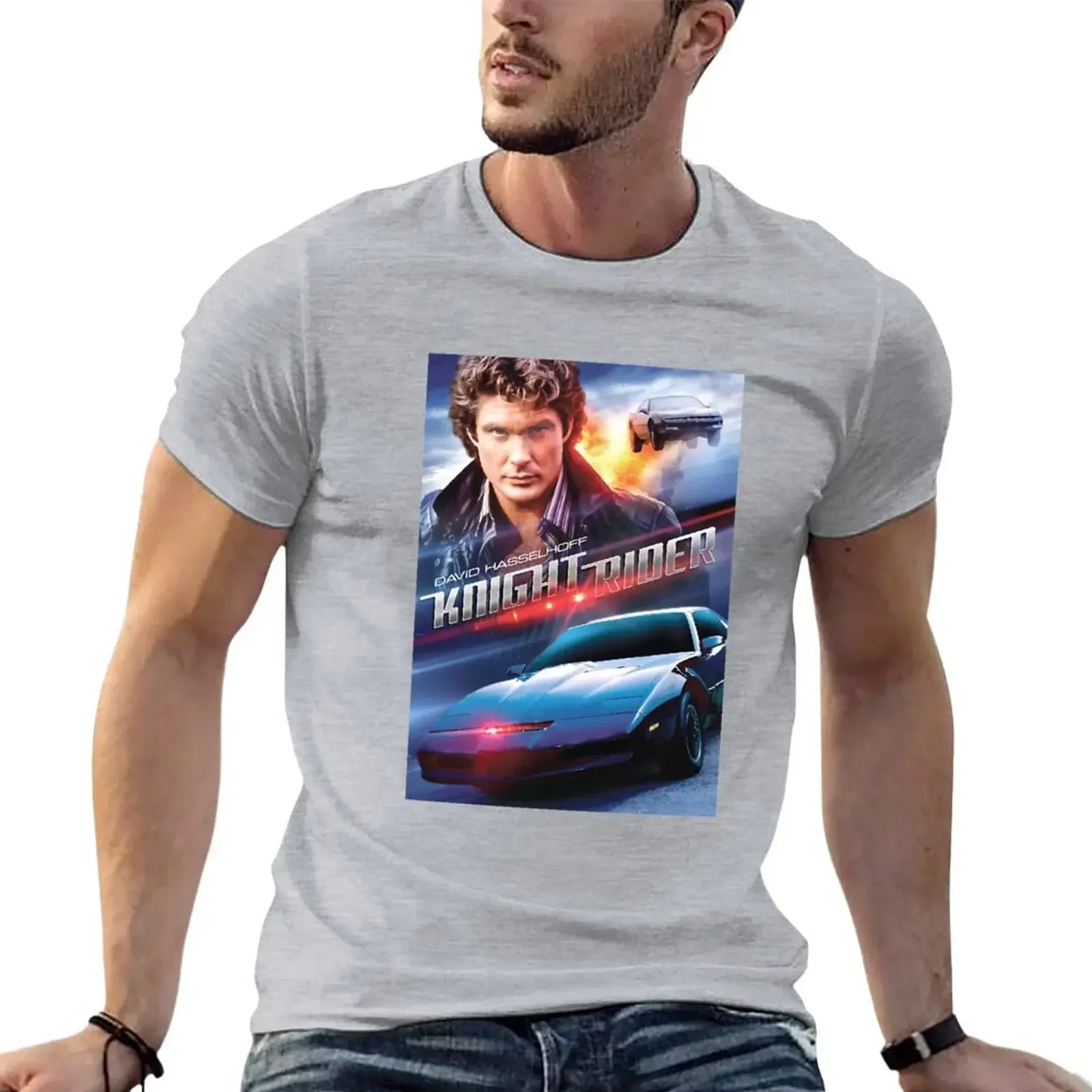 THE FANTASTIC CAR - KNIGHT RIDER T-Shirt funnys customizeds mens t shirts manga vintage anime clothes harajuku men's t-shirts.