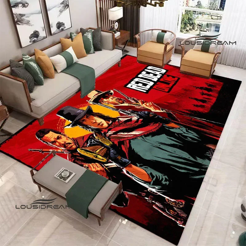 Red Dead Redemption 2 พิมพ์พรมพรมกันลื่นตกแต่งห้องนอนห้องนั่งเล่นตกแต่งห้องน้ําพรมปูพื้นของขวัญวันเกิด