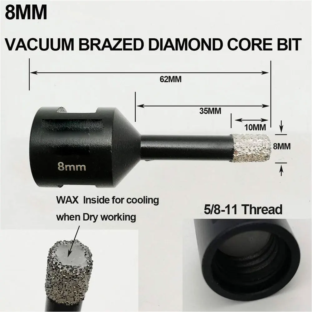 Binoax M14 Kim Cương Core Khoan Cho Sứ Thủy Tinh Gạch Men Đá Hoa Cương Gạch Chân Không Chia Lửa Bằng Đồng Nguyên Lỗ Cưa/8/10/12/14Mm