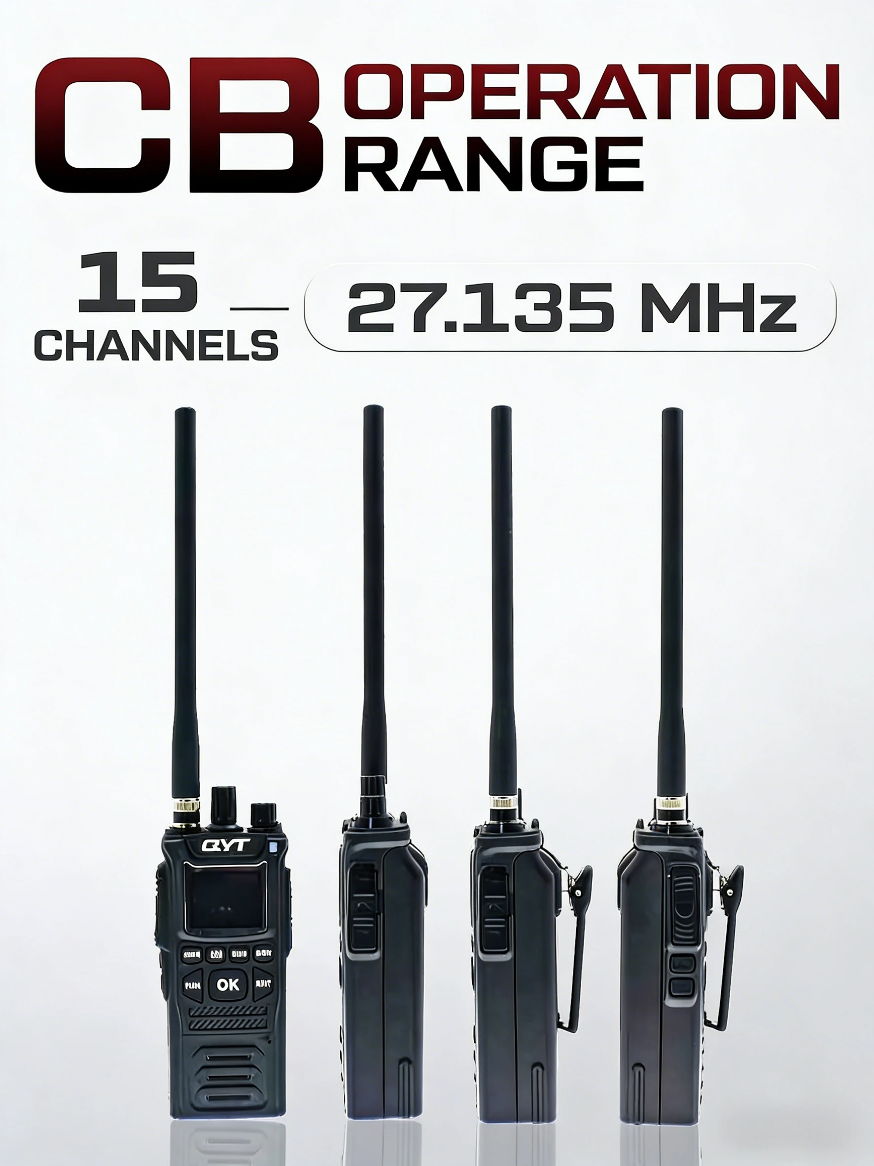 QYT CB-58 27MHz CB Radio AM FM Dual Mode Portable Two Way Radio 4100mAh Lithium Battery Handheld Communication Device For Outdoo