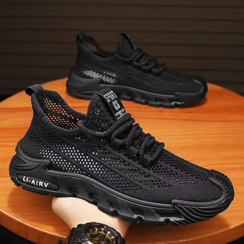 Men's Summer Breathable Anti-Slip Running Shoes Soft Bottom Mesh Upgraded Work Casual Sports Trendy Shoes Hollow out Design view 2