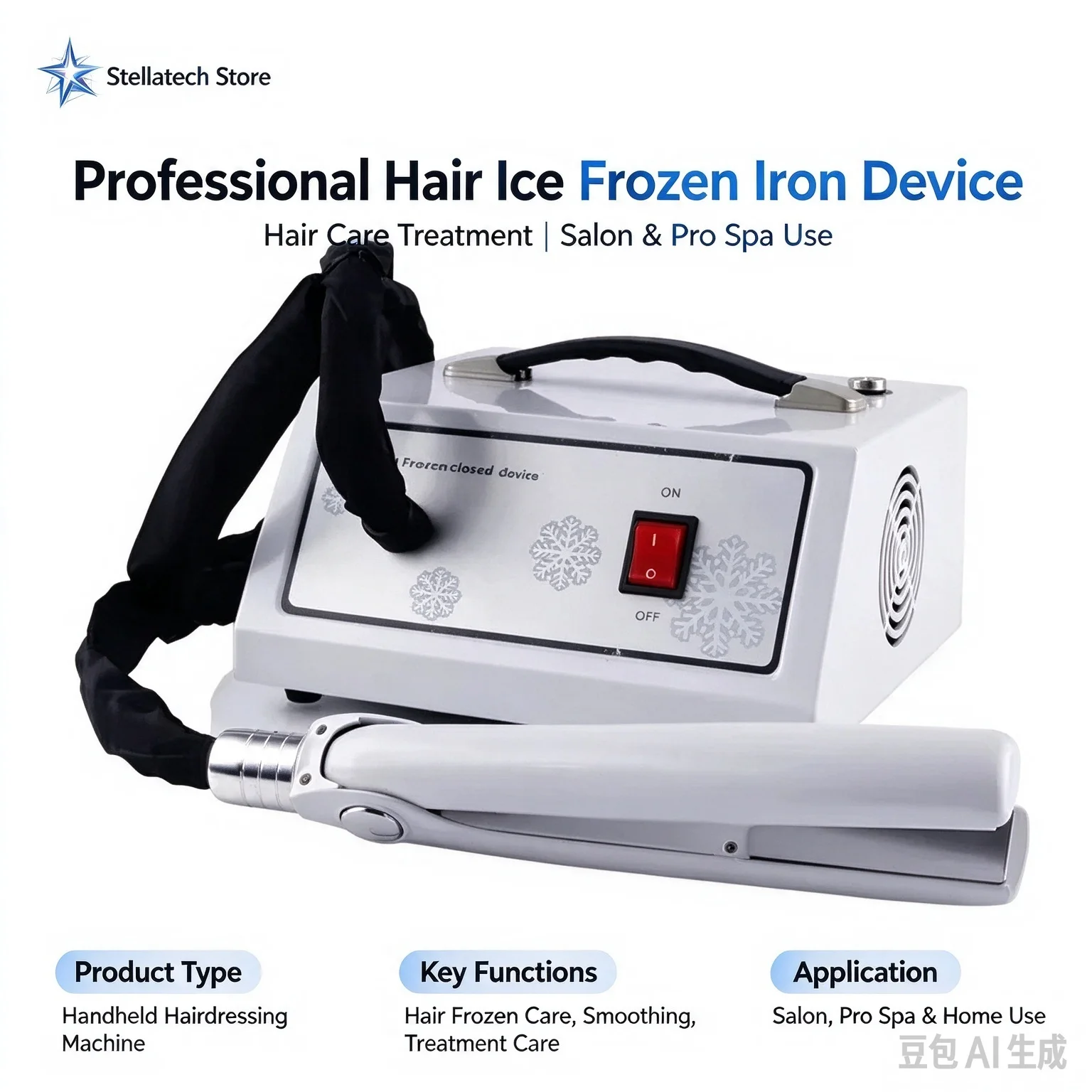 Professional Handheld Hair Ice Frozen Closed Device Iron Treatment Hairdressing Machine for Hair Care Salon   Pro Spa New