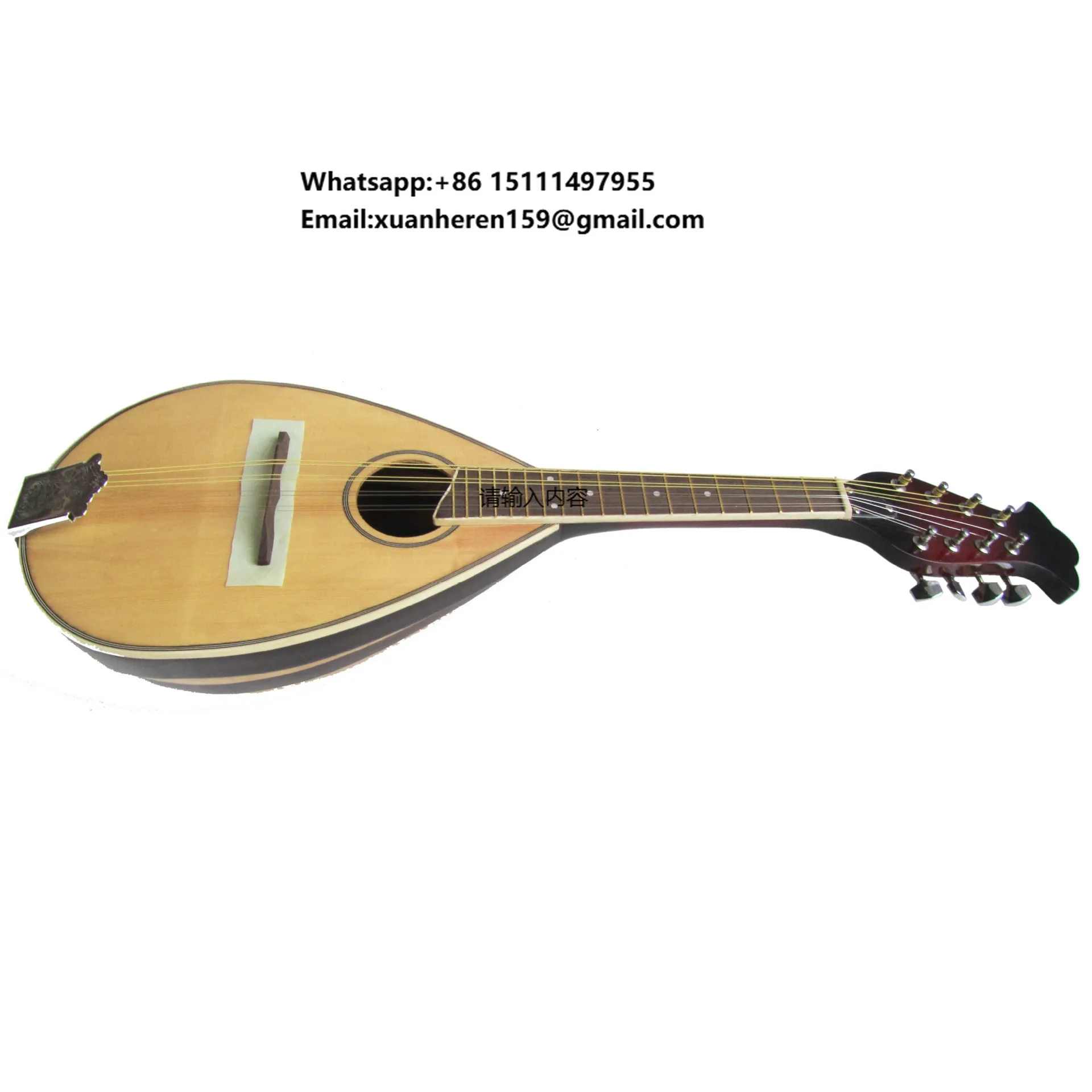 High Quality Scoop-type High-pitched Mandolin Instrument Solid Wood Splicing Mandolin 8 String Scoop-type Mandolin