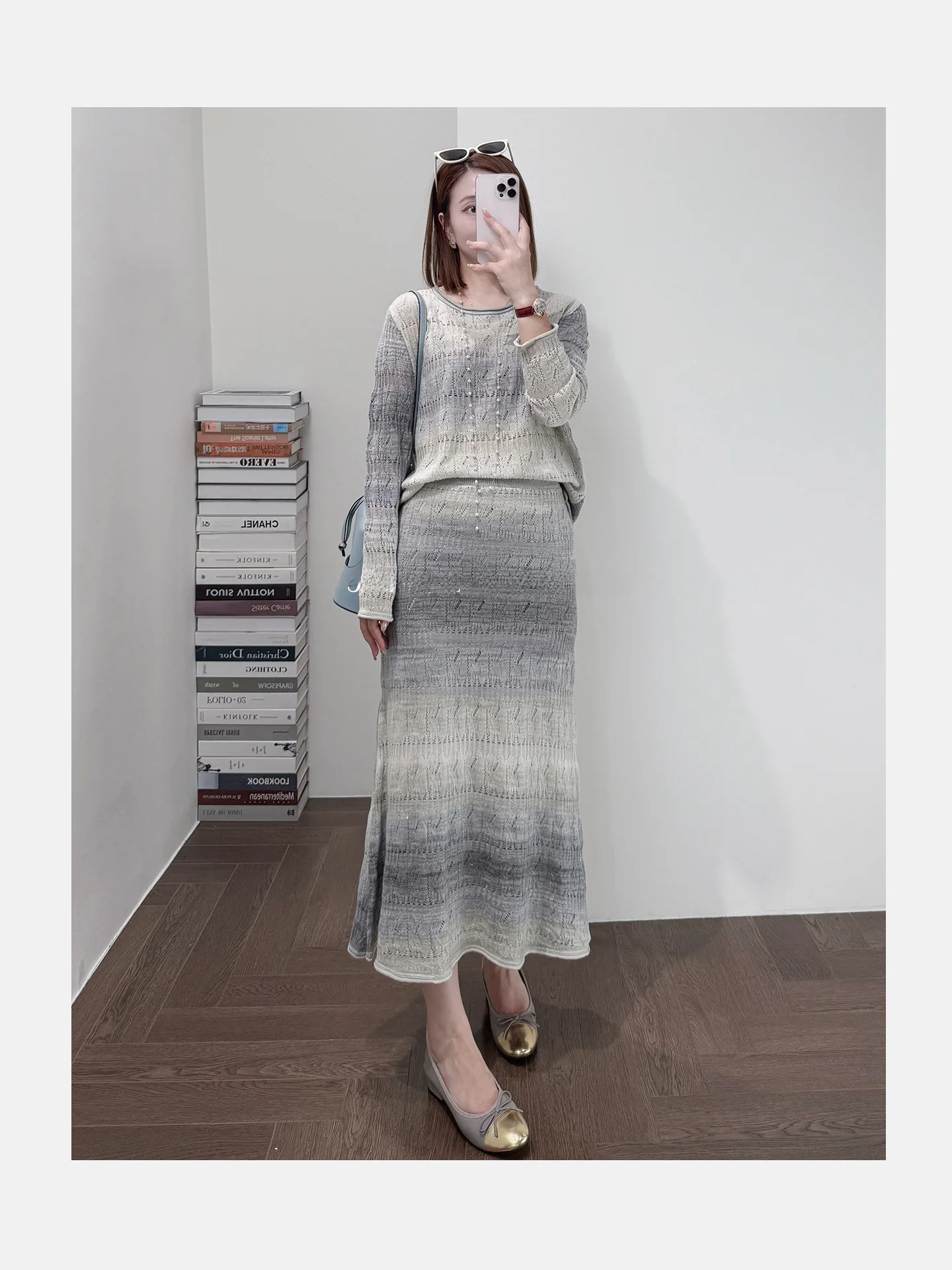 

Мягкий, как детская кожа, свитер из высококачественной шерсти, юбка-рыбка, стройнящая фигуру, для повседневной носки, с длинными рукавами, круглый вырез.