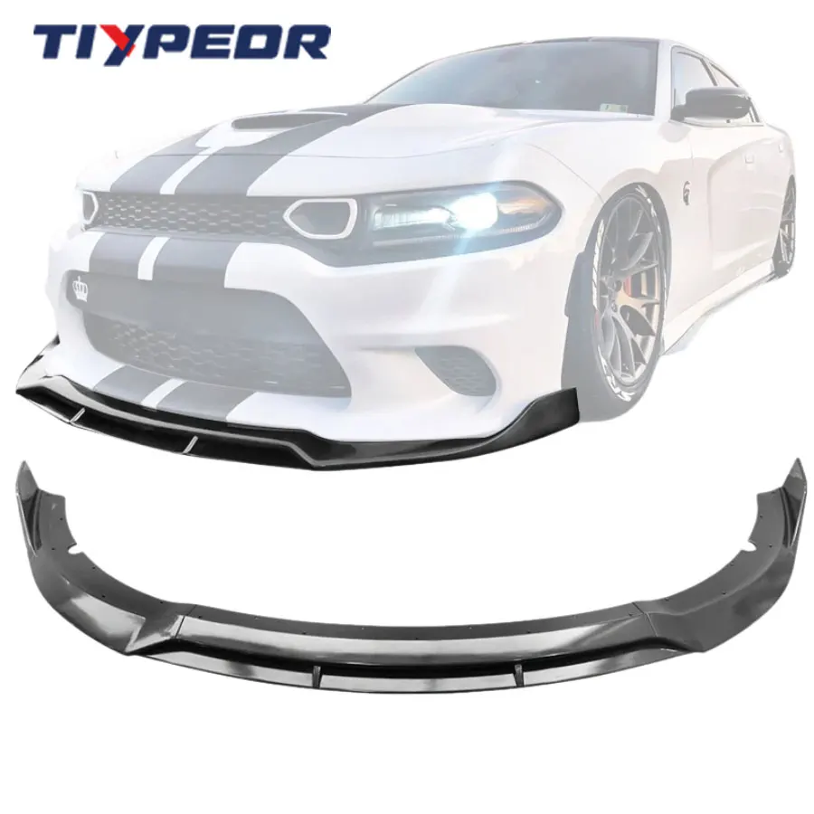 

Modification TIYPEOR Front Splitter for 2015-2023 Dodge Charger SRT V2 Style Front Bumper Lip ABS 4PCS Kit Front Lip Bumper Spli