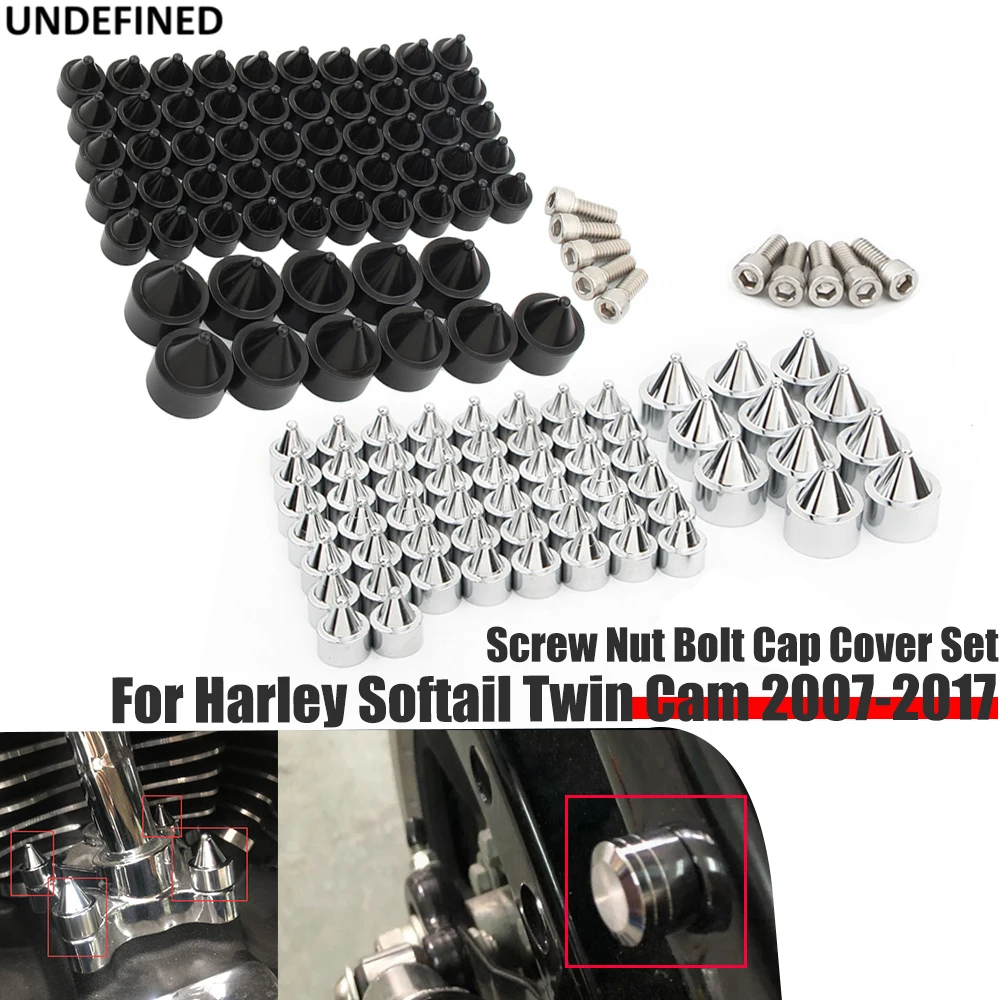 

Engine Motor Topper Head Bolts Caps For Harley Softail Twin Cam Fat Boy Deluxe Custom Heritage 2007-2017 Motorcycle Bolt Cover