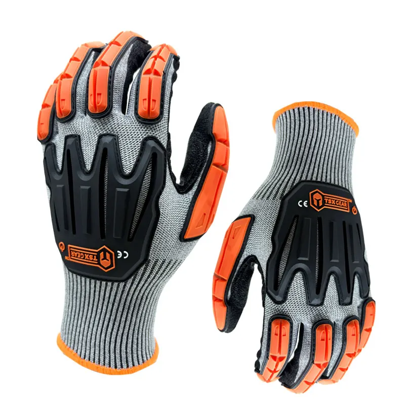 Wholesale ANSI A4 Cut Resistant Anti-Vibration Work Gloves Level 5 Safety Shock Absorbing Protective Handwear for Industrial Use