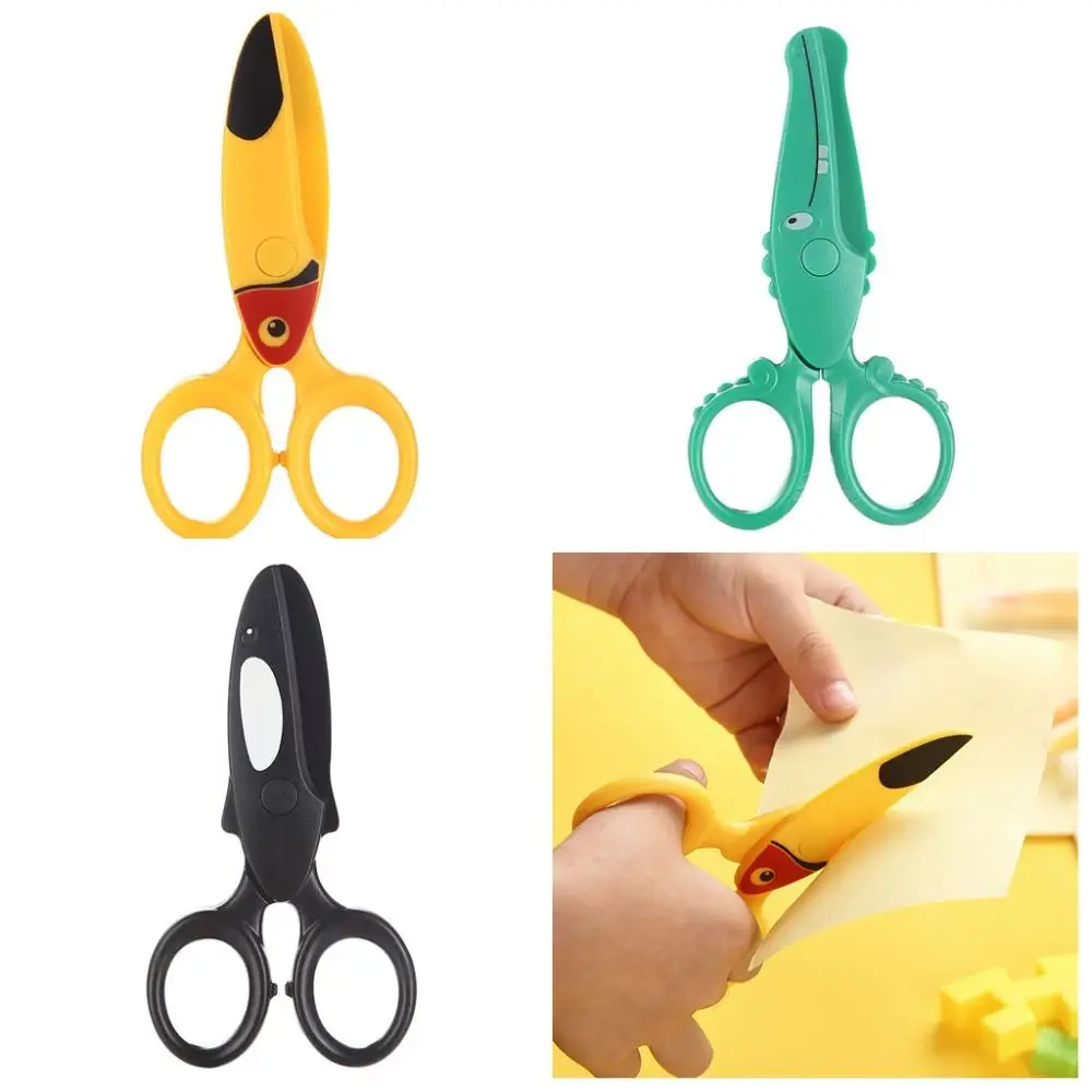 Design di sicurezza Forbici di sicurezza per bambini Materiale plastico Punta smussata Forbici artigianali per arte Forbici di design anti-pizzico con impugnatura comoda