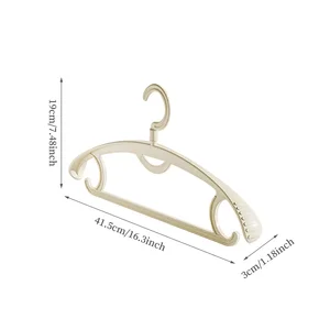 5 pçs adulto ombro largo engrossado antiderrapante cabide de roupas domésticas rack de secagem de roupas cabide de roupas de plástico 10 principais vendas para secar roupa - №8