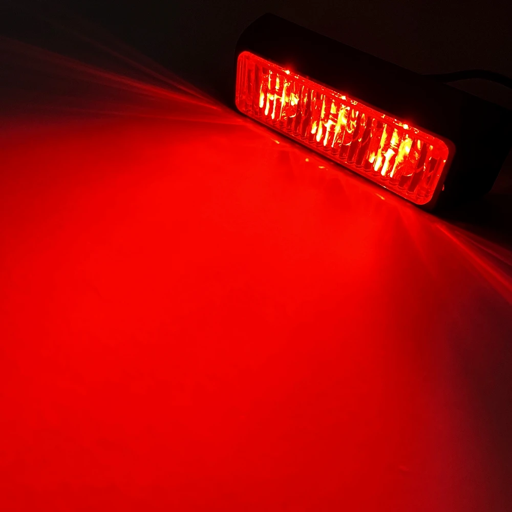 (2pcs/set) 3 LED Waterproof Car Vehicle Surface Mount Grille Deck Emergency Strobe Light Police flashing Warning Lights Head