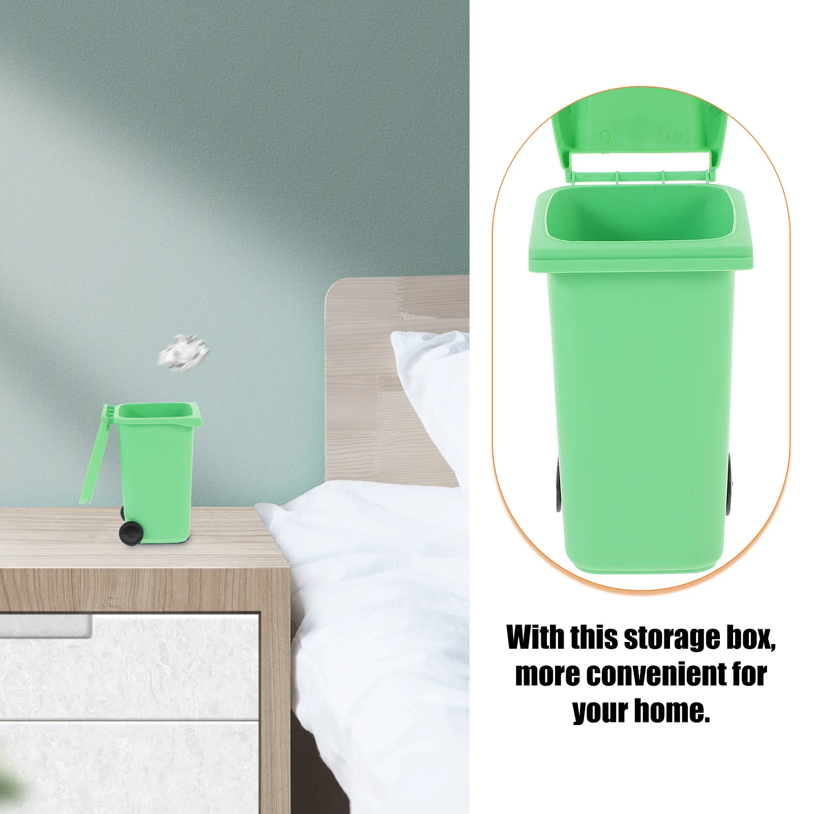 

Mini Desktop Trash Can Plastic Desktop Waste Bucket with Cover for Office Home Trash Can Waste Bucket Pen Holder