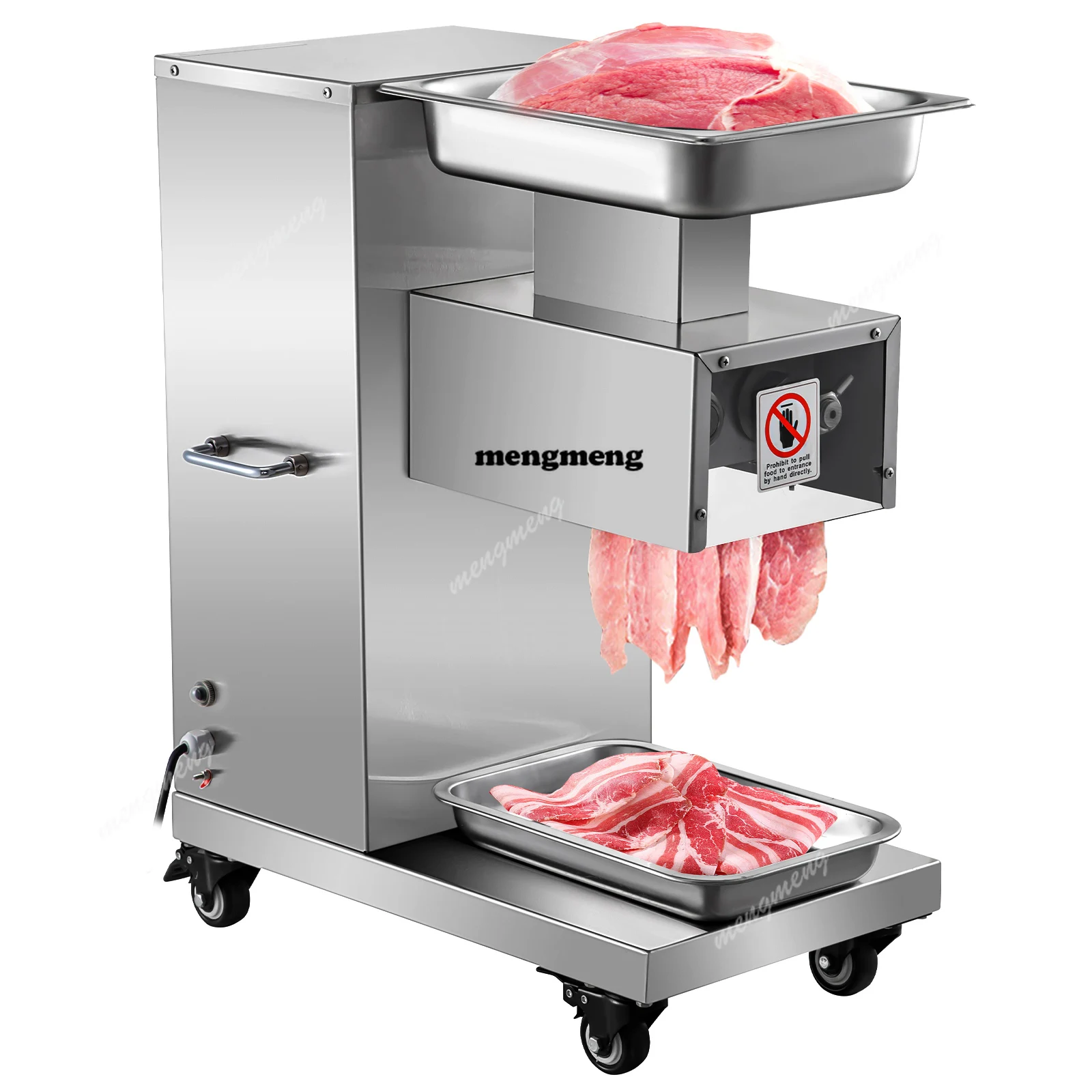 

110V Commercial Meat Cutter Machine 1100LB/H Electric Meat Cutting Machine 750W Restaurant Slicer Stainless Steel