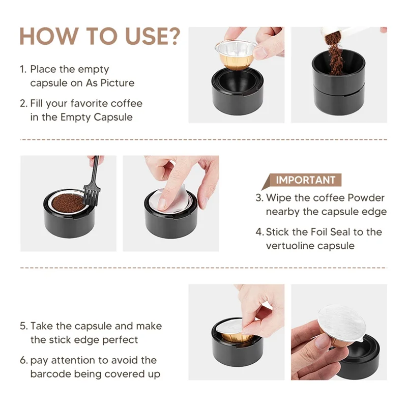 

Многоразовый набор для наполнения порошком в виде кофейных капсул Nescafe, ложка для наполнения