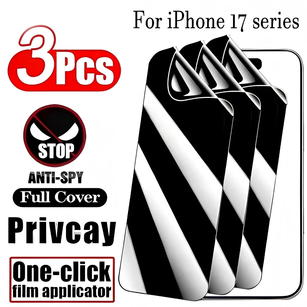 

3PCS Privacy Protection Hydrogel Film For iPhone 17 15 12 13 14 Pro Max Plus 16e 17e Air Full Cover Anti Spy Screen Protector