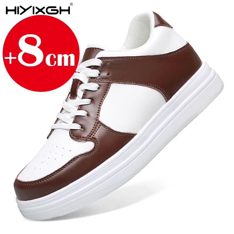 

Leather lift shoes for men, multifunctional concealed high heels for men, wedge heel insoles for women, 6/8 cm casual shoes