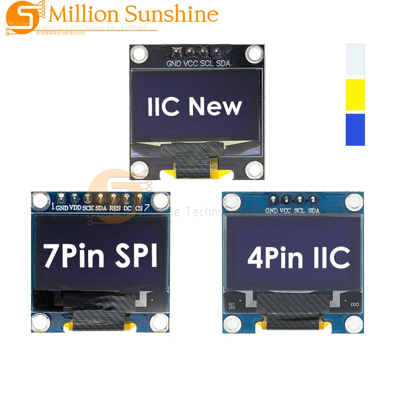 

Original 0.96" OLED SPI/IIC I2C White/blue/yellow Blue 0.96 Inch OLED Module 128X64 OLED LCD LED Display Module for ARDUINO