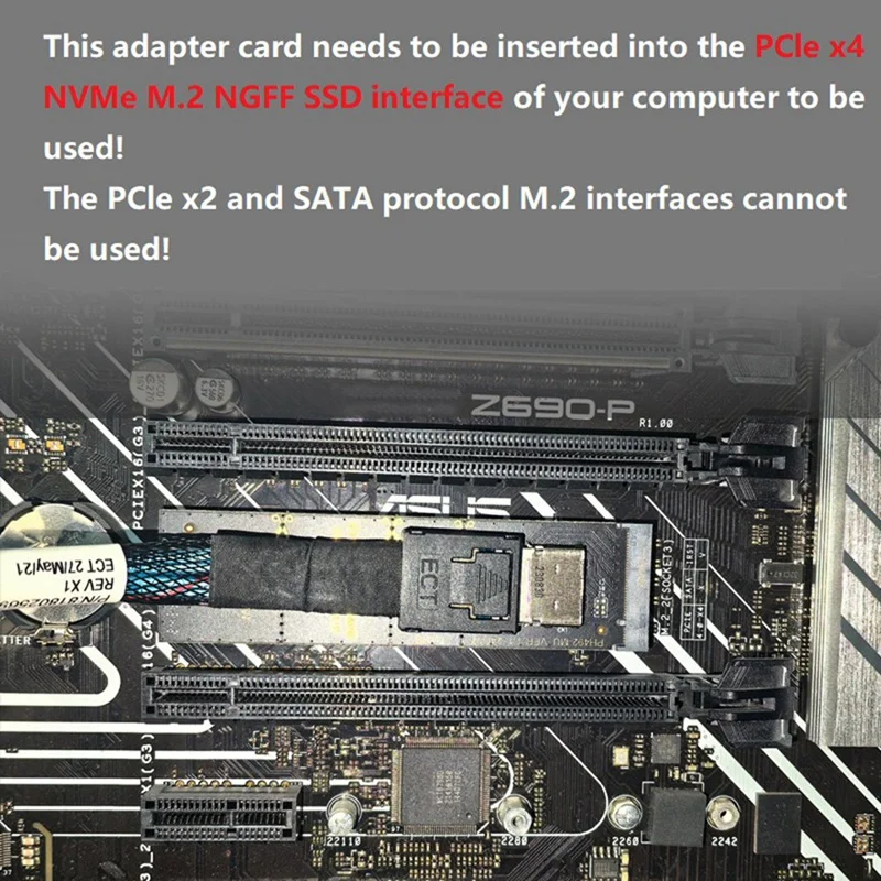 M.2 Nvme Pcie To ocular Female Dock SFF-8612 Adapter M.2 Mkey Nvme To ocular SFF-8611 adaptor SFF-8612