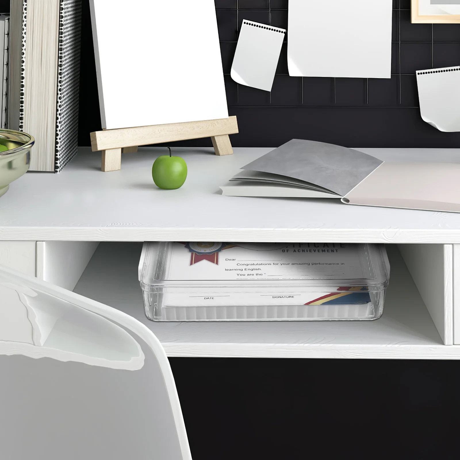 

Large Capacity Transparent Document Box Plastic File Storage Organizer Portable Clear File Storage Case