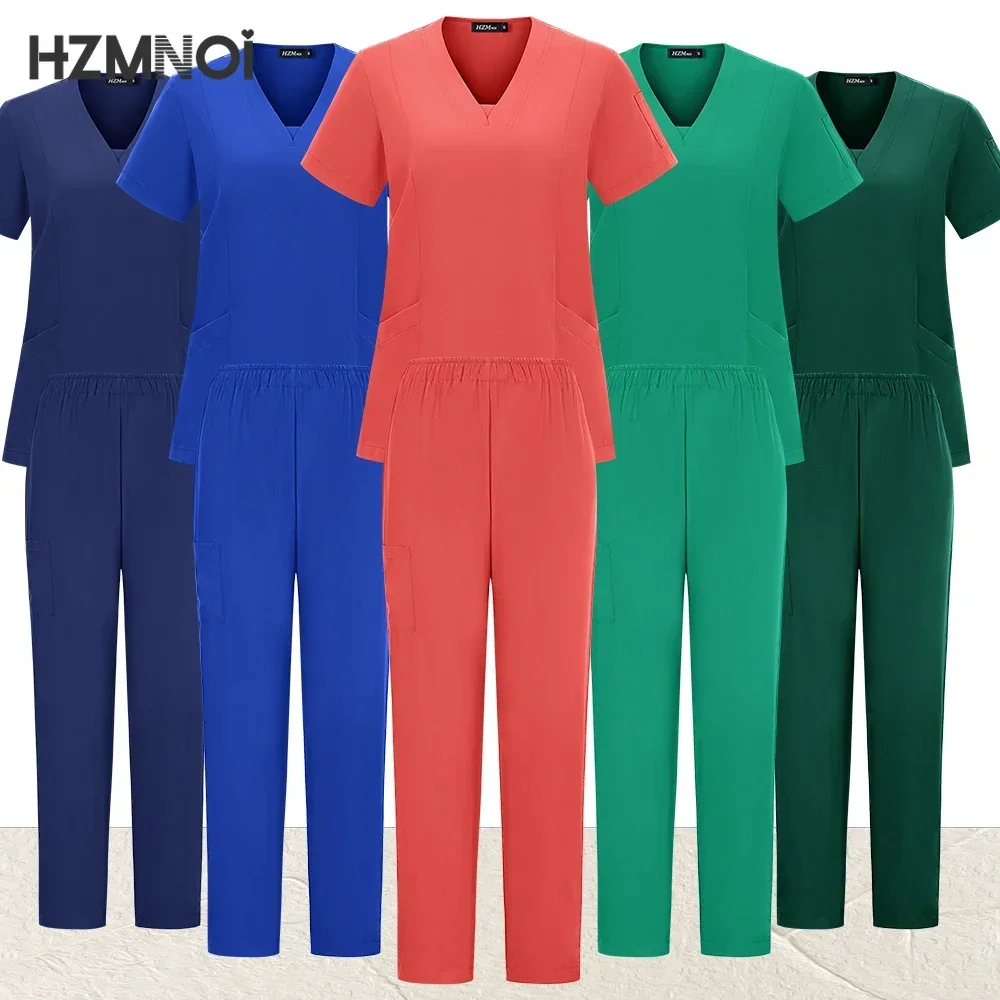 Medical Tops Pant Women Scrubs Uniforms Hospital Doctors Scrub Sets Nurses Accessories Dental Clinic Beauty Salon Workwear Suit